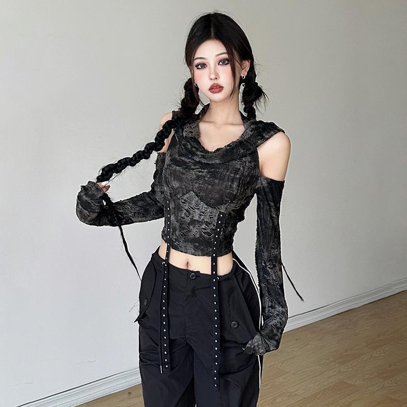 Blouse Off Shoulder - T-shirt à manches longues et col