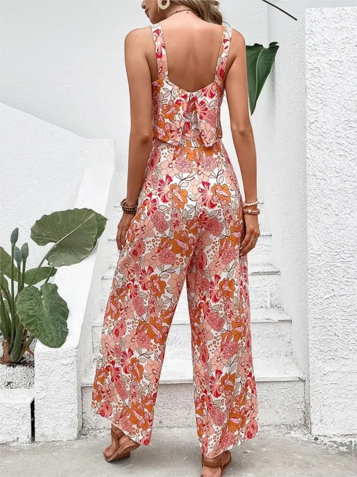 Mode élégante longue combinais - Romper Floral Print avis et prix
