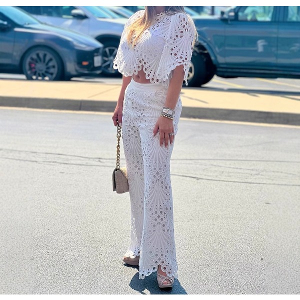 2 pièces tenue femme nouvel ét - Crop Top Crochet avis et prix