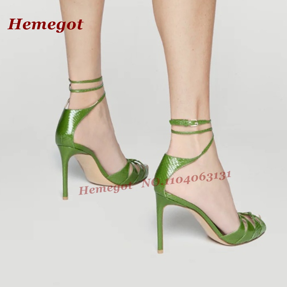 Sandales à lanières à motif cr - Sandal Strappy Heeled avis et prix
